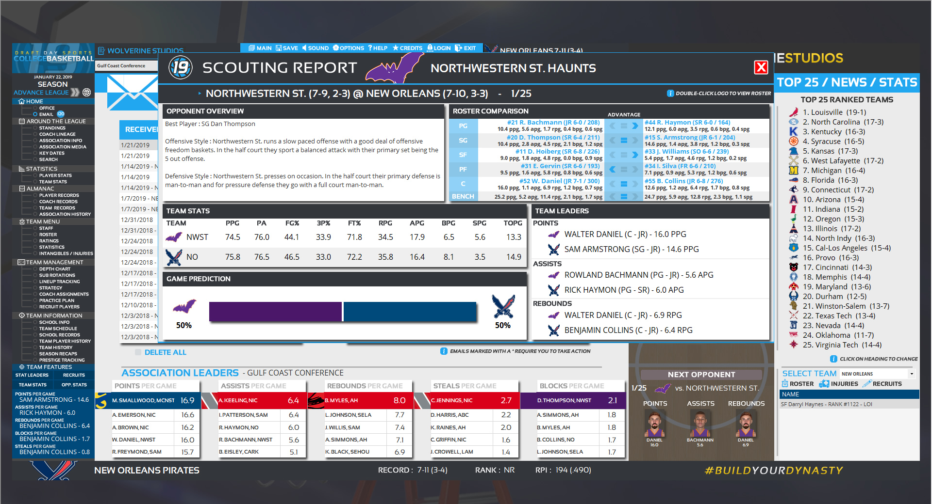 Draft Day Sports: College Basketball 2019 screenshot 4