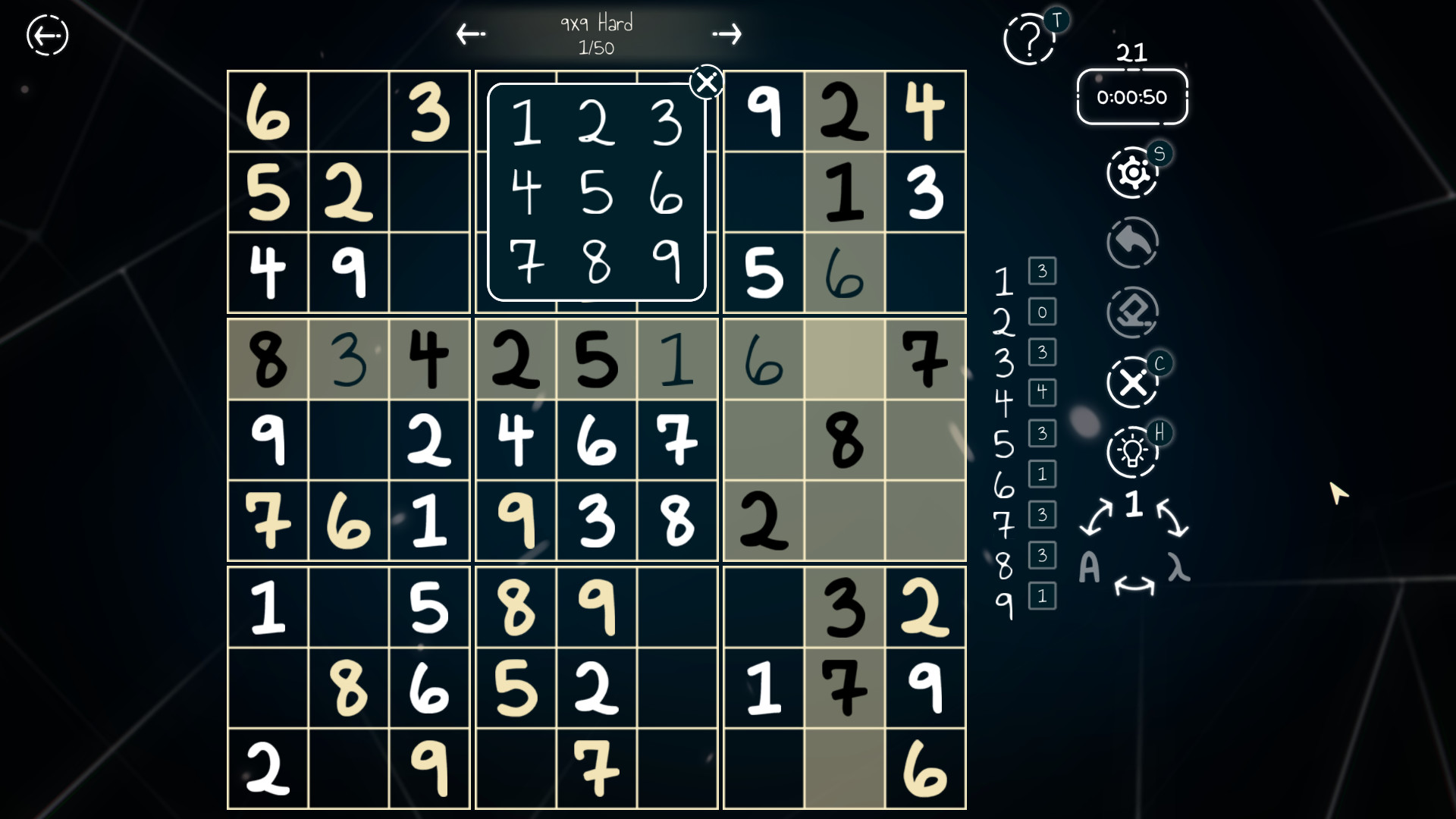 Sudoku 9x16x25 screenshot 1