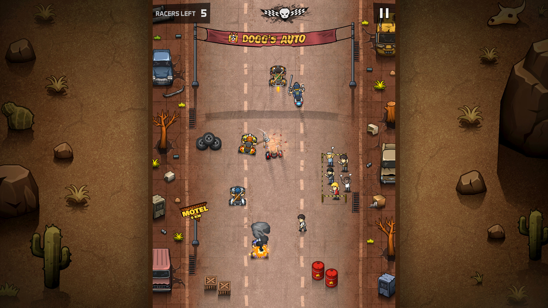 Rude Racers: 2D Combat Racing screenshot 1