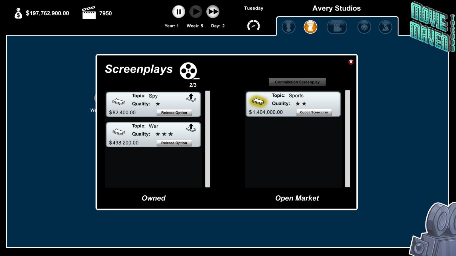 Movie Maven: A Tycoon Game screenshot 10