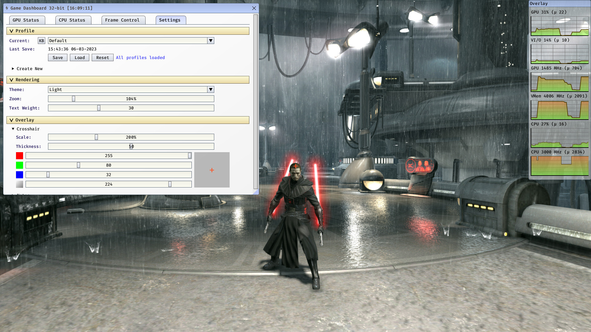 Game Dashboard screenshot 1