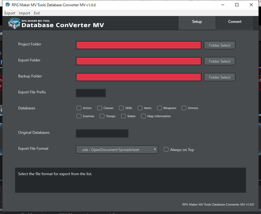 RPG Maker MV Tools - Database ConVerter MV screenshot 1