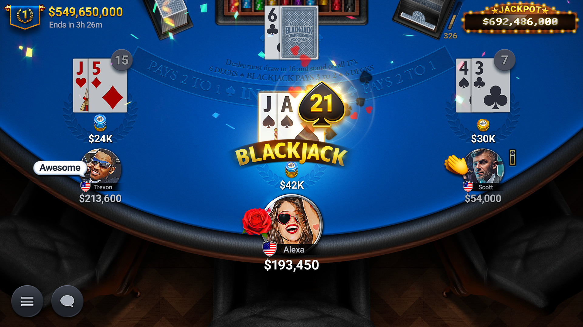 Blackjack Championship screenshot 1