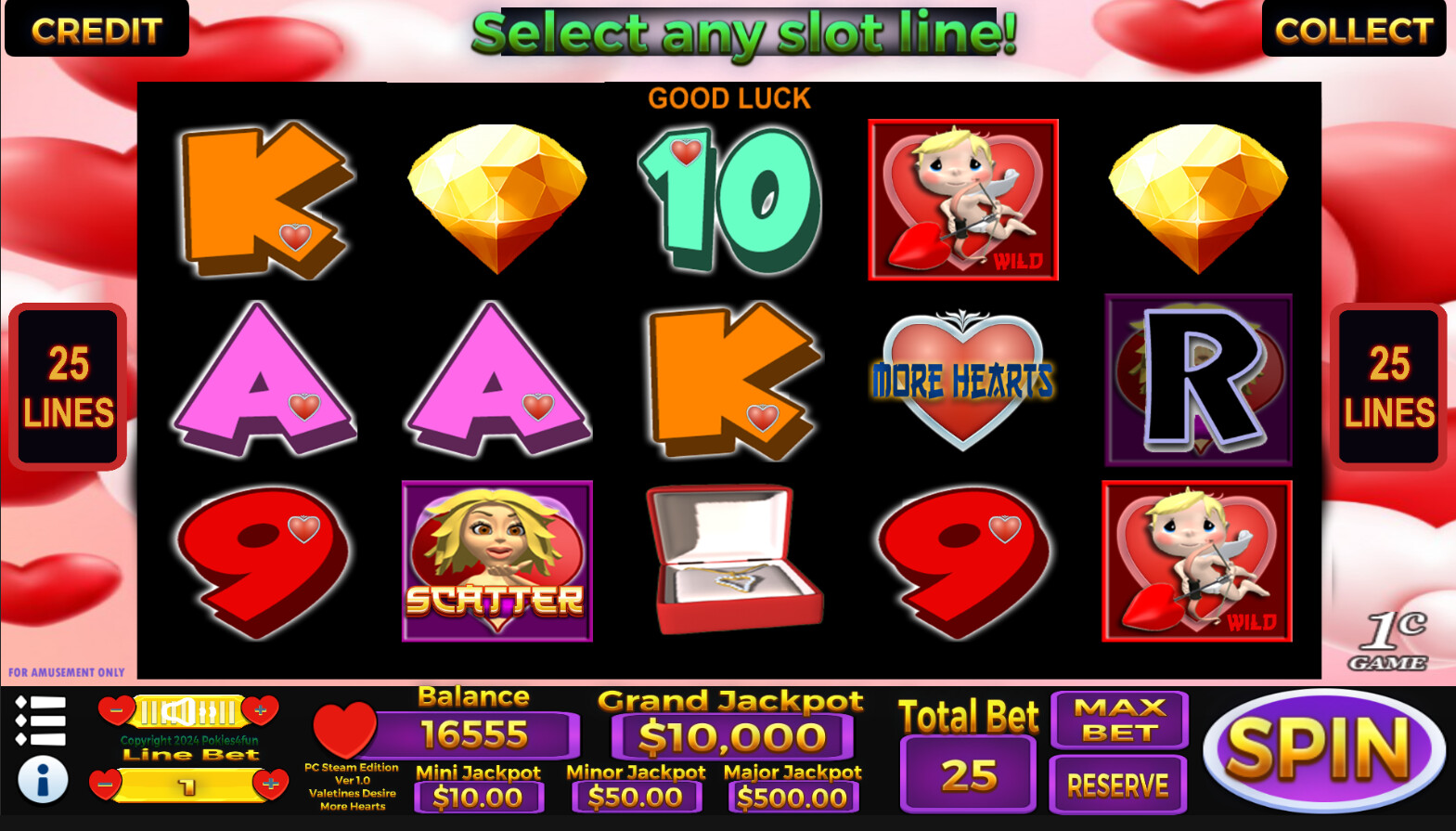 Valentines Desire - Casino Slot Simulations screenshot 1