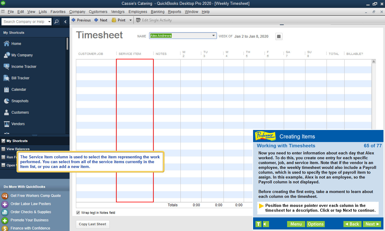 Professor Teaches QuickBooks 2020 screenshot 2