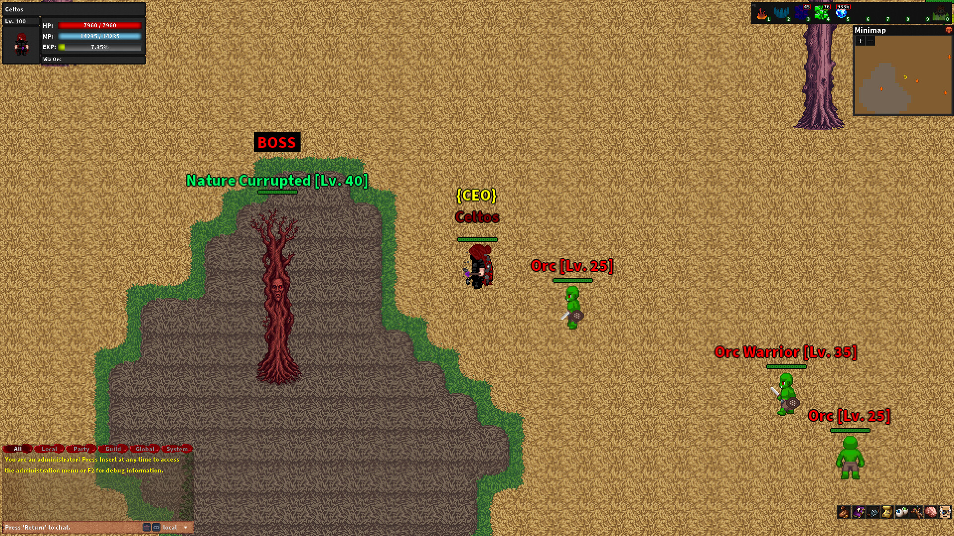 Rebornia - MMORPG 2D screenshot 1