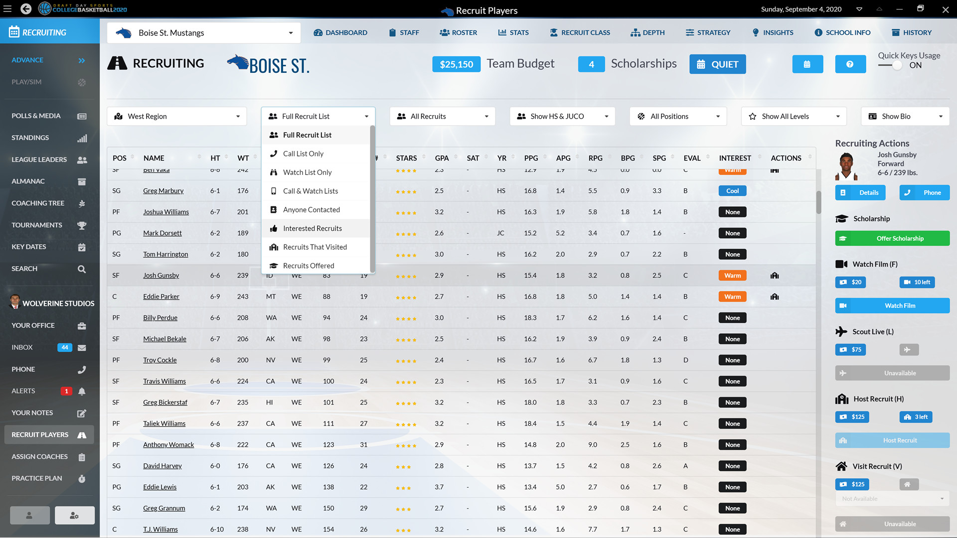 Draft Day Sports: College Basketball 2020 screenshot 7