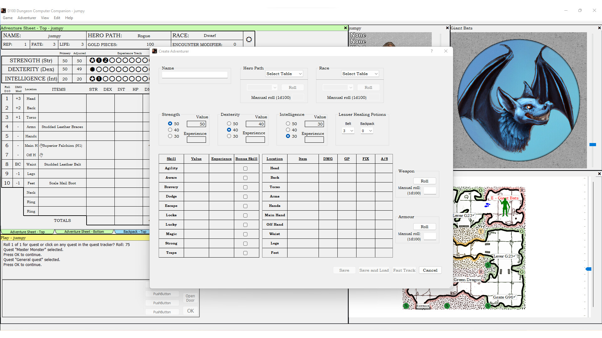 D100 Dungeon Computer Companion screenshot 1