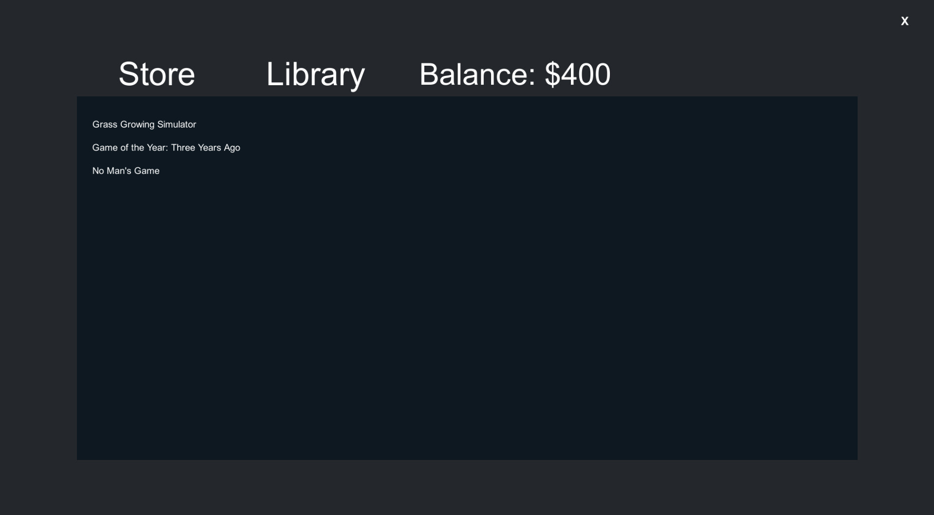 Video Game Library Simulator screenshot 1