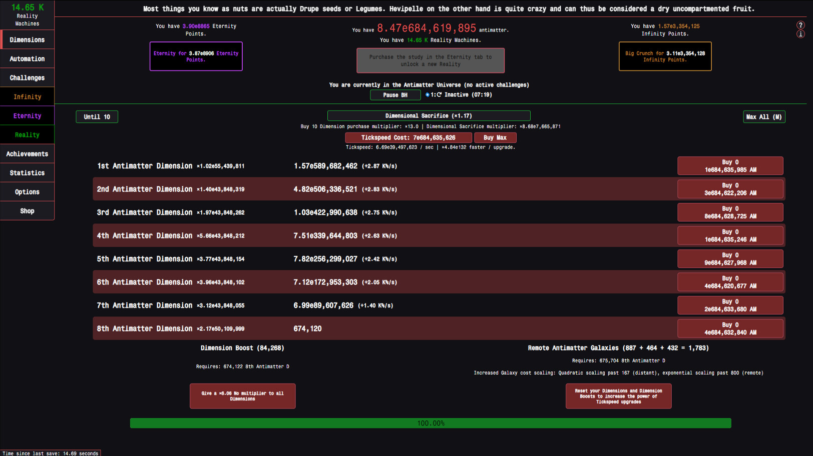 Antimatter Dimensions screenshot 1