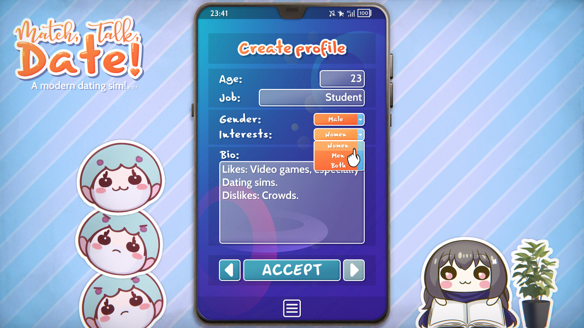 Match, Talk, Date! - A modern dating sim! screenshot 9