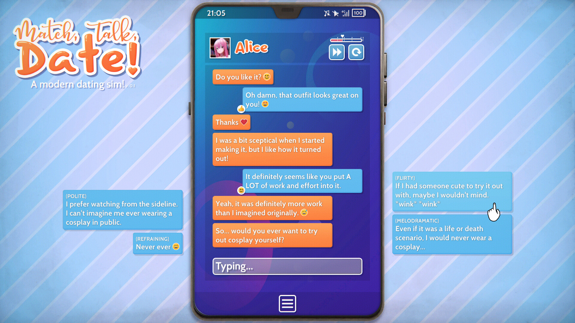 Match, Talk, Date! - A modern dating sim! screenshot 1