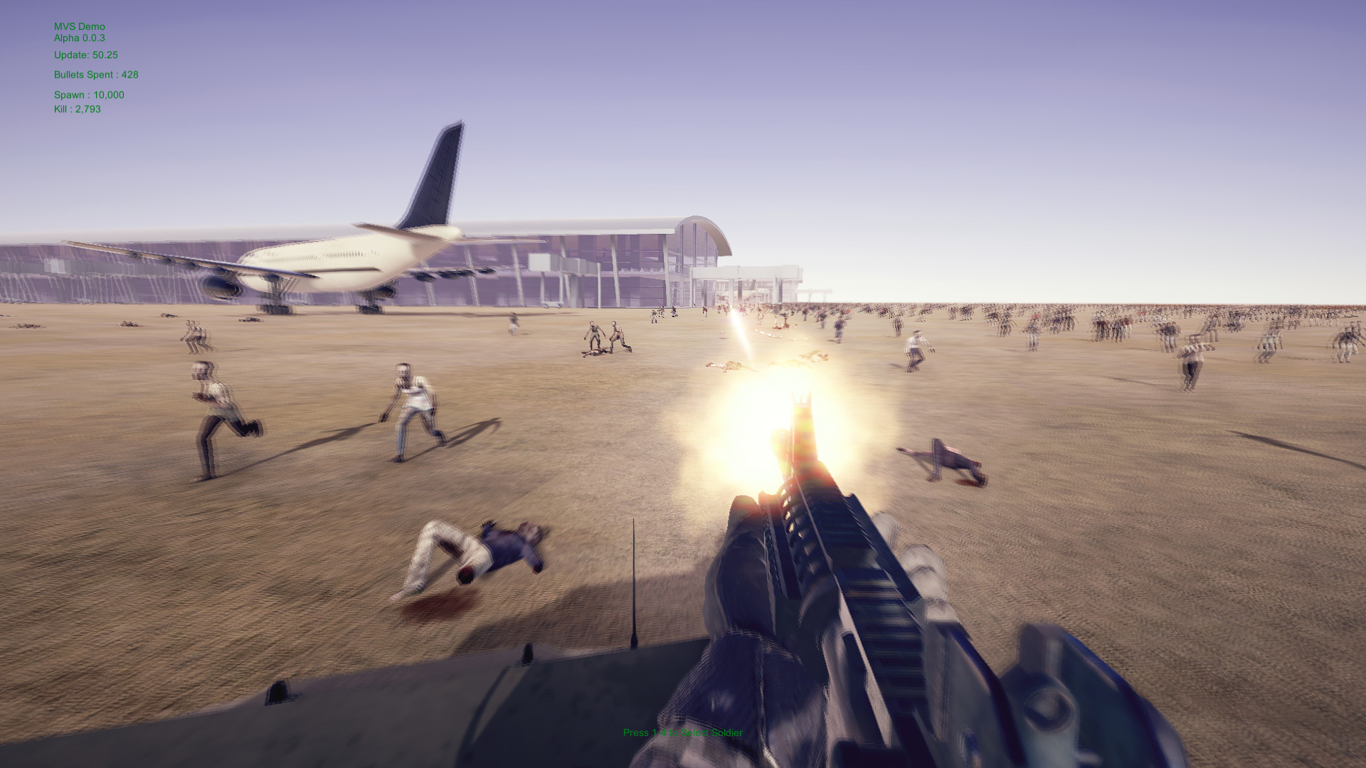 Minigun VS Swarms of the Zombie Apocalypse Simulator screenshot 4