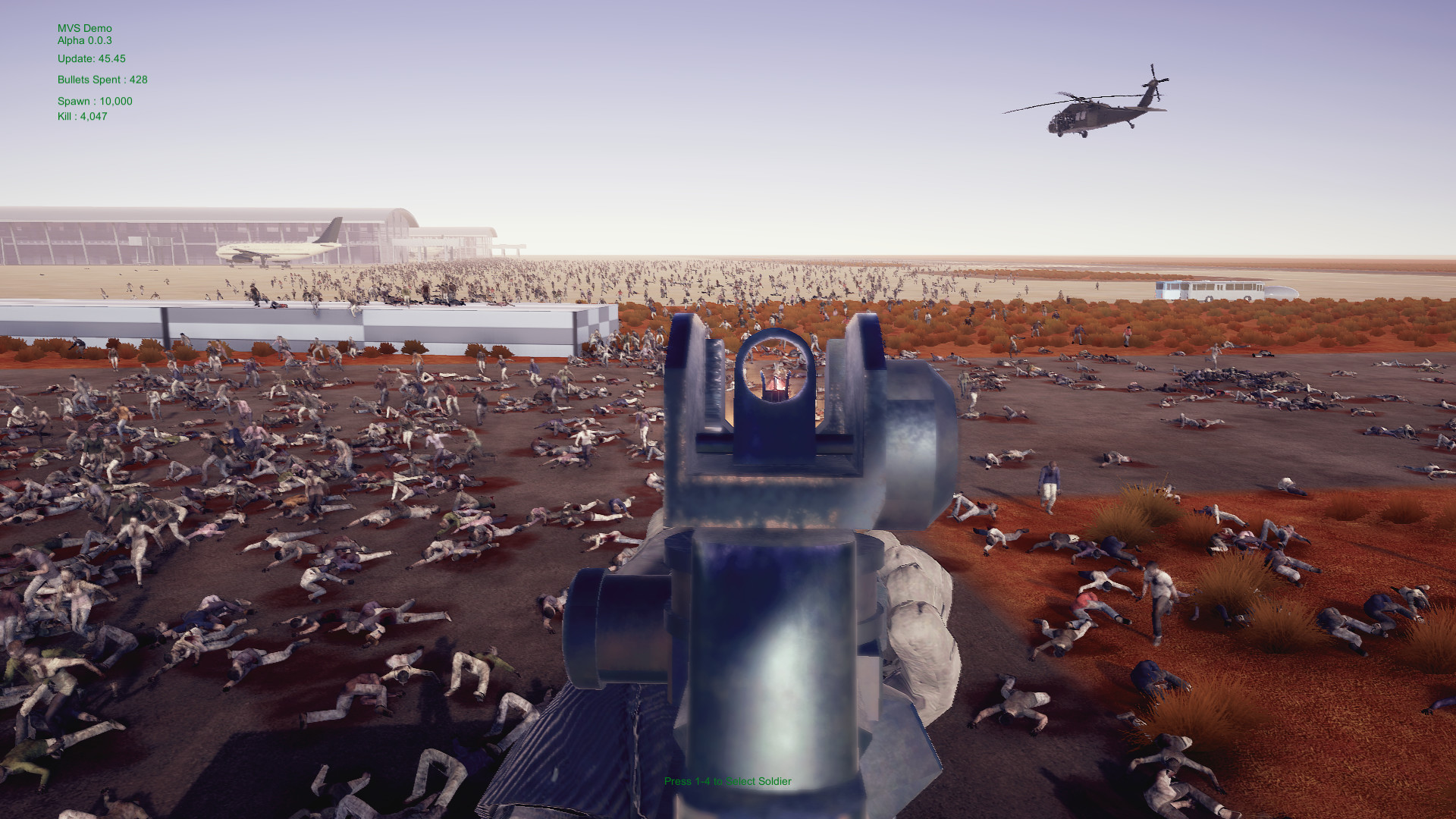 Minigun VS Swarms of the Zombie Apocalypse Simulator screenshot 1