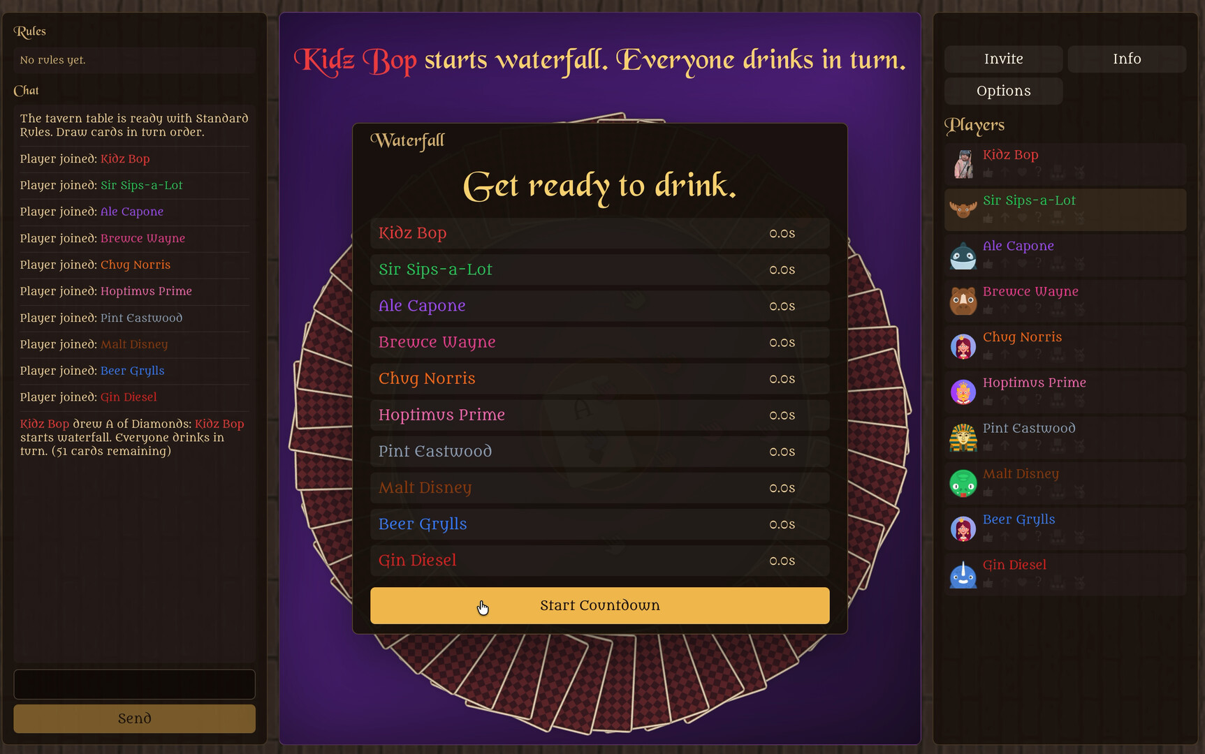 King's Cup: The online multiplayer drinking game screenshot 3