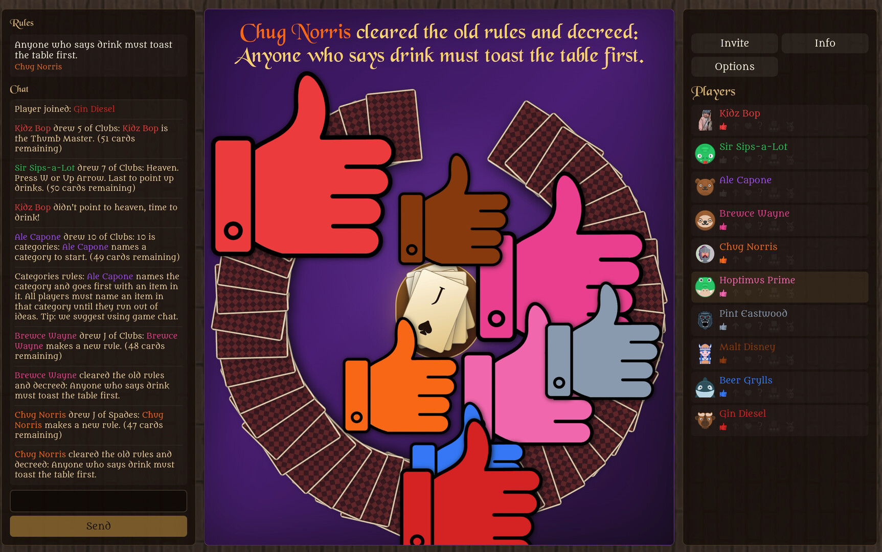 King's Cup: The online multiplayer drinking game screenshot 1