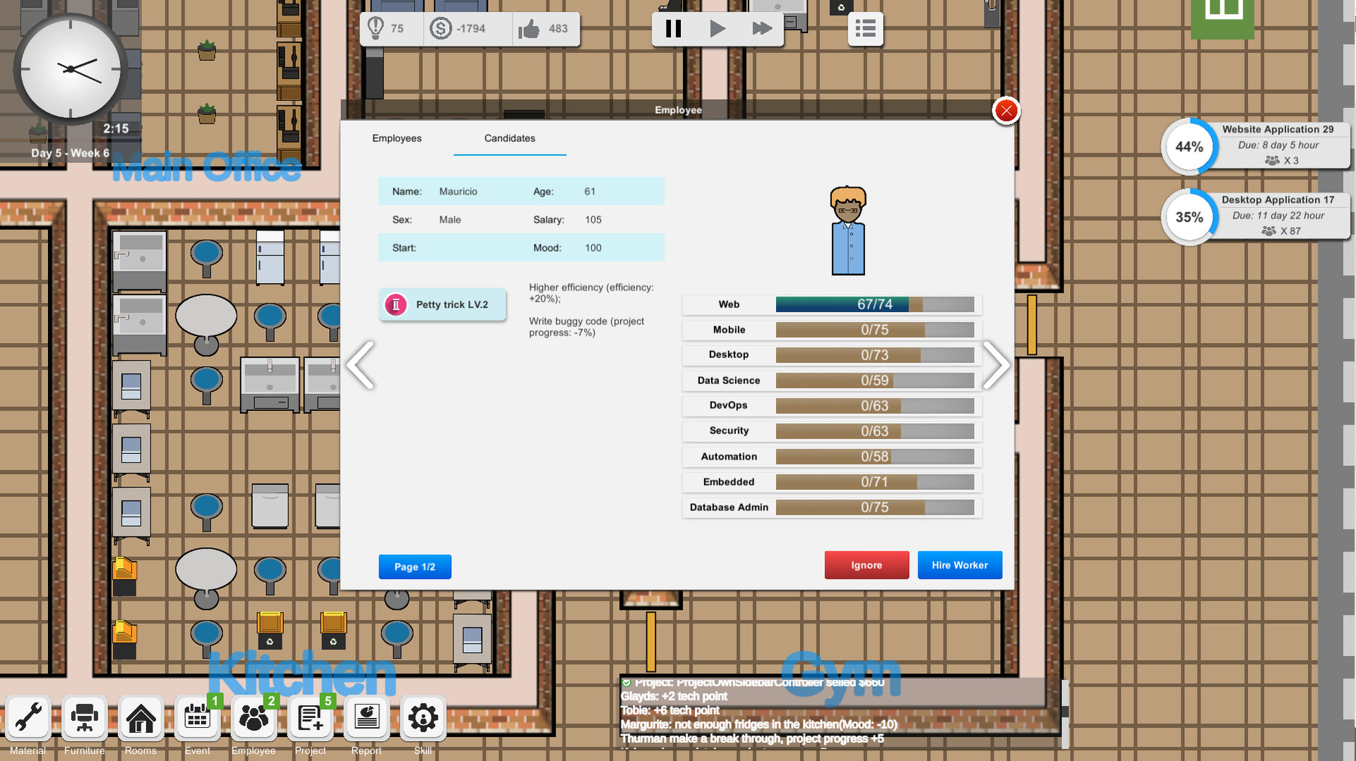 Outsourcing - IT company simulator screenshot 5