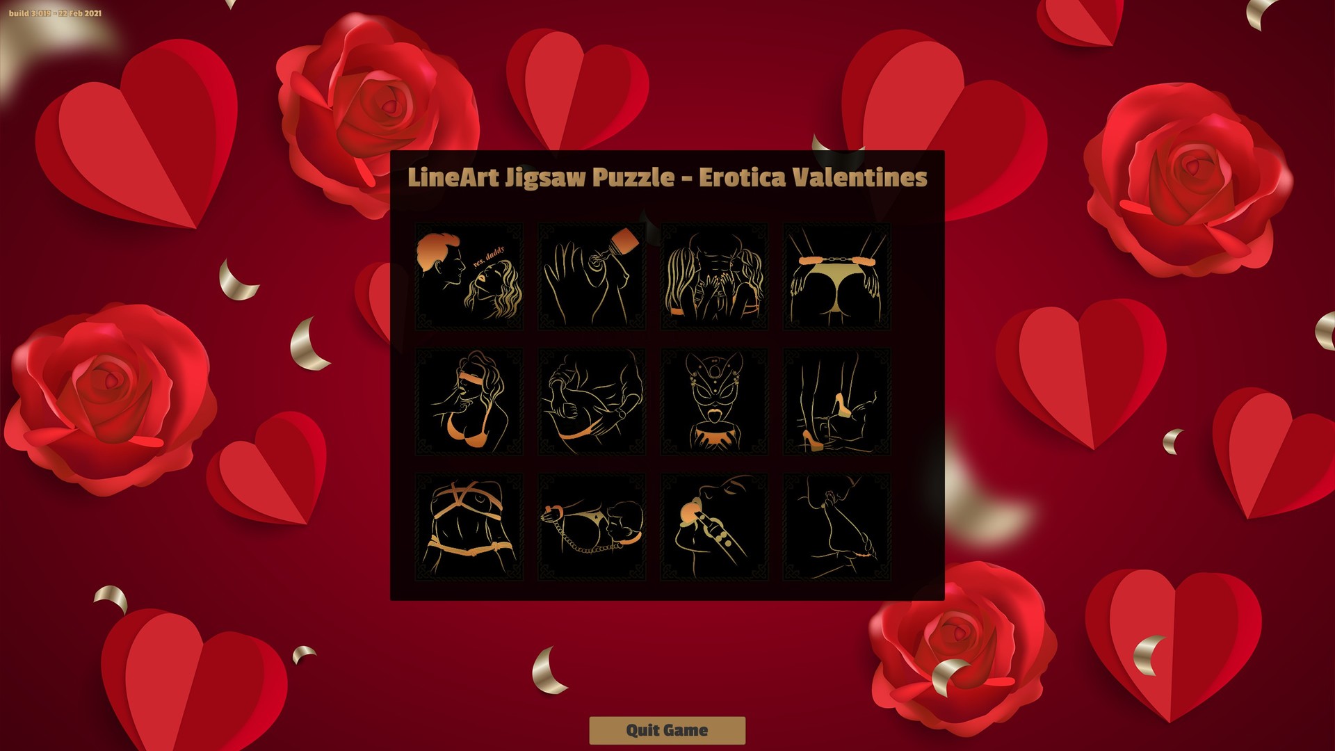 LineArt Jigsaw Puzzle - Erotica Valentines screenshot 1