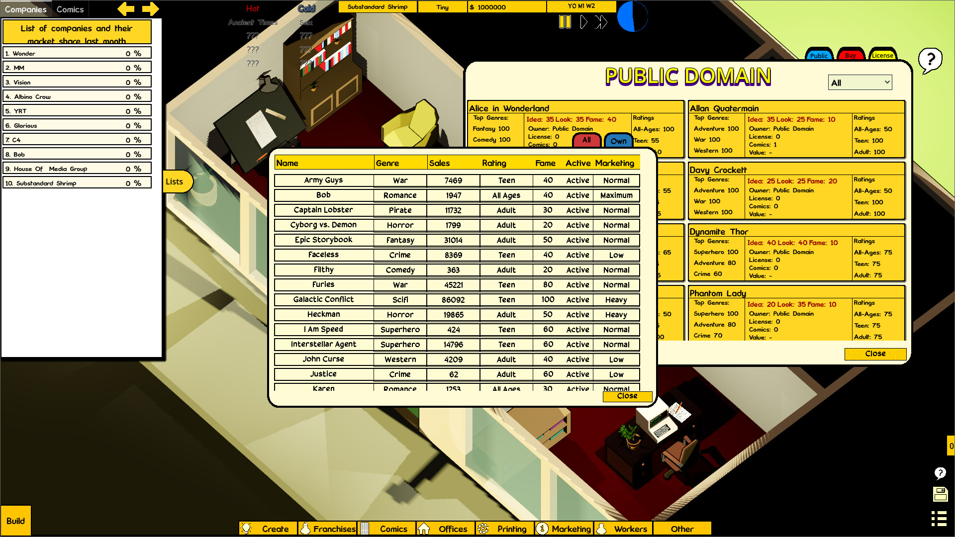 Comic Company Manager screenshot 2