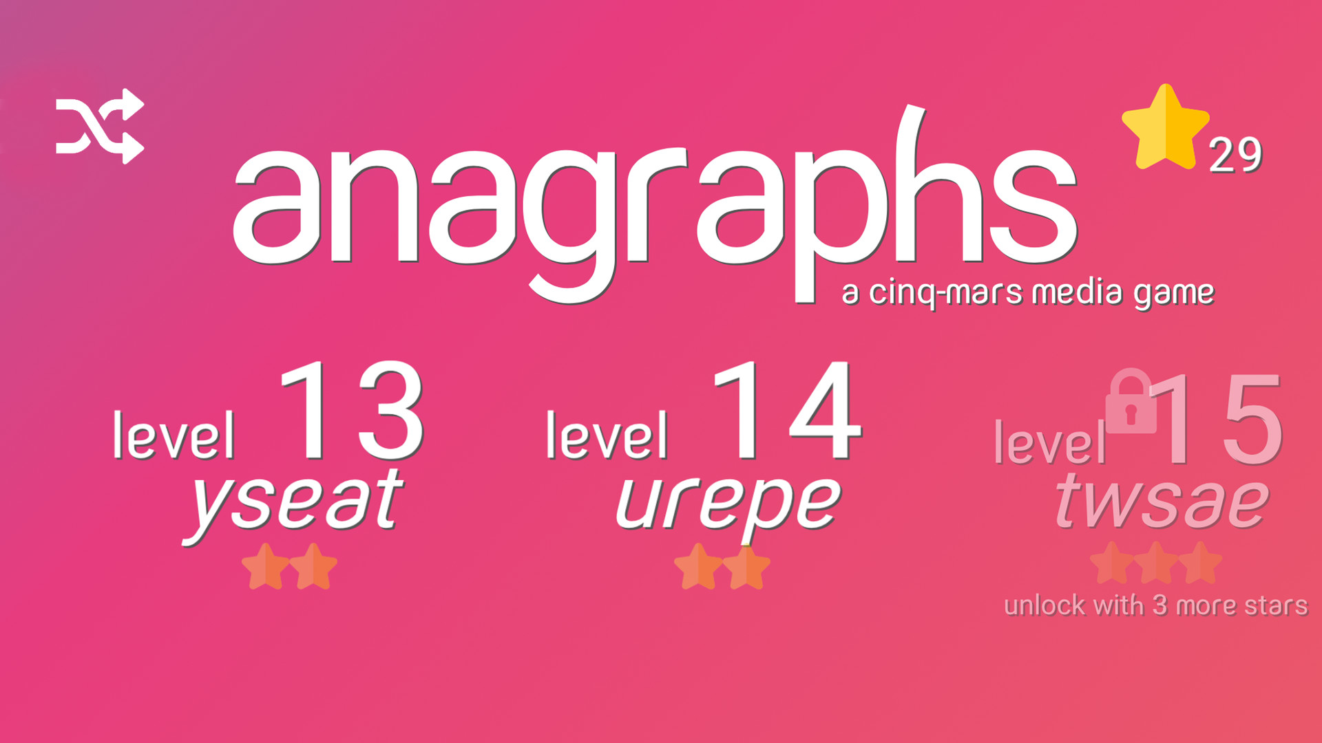 Anagraphs: An Anagram Game With a Twist screenshot 1
