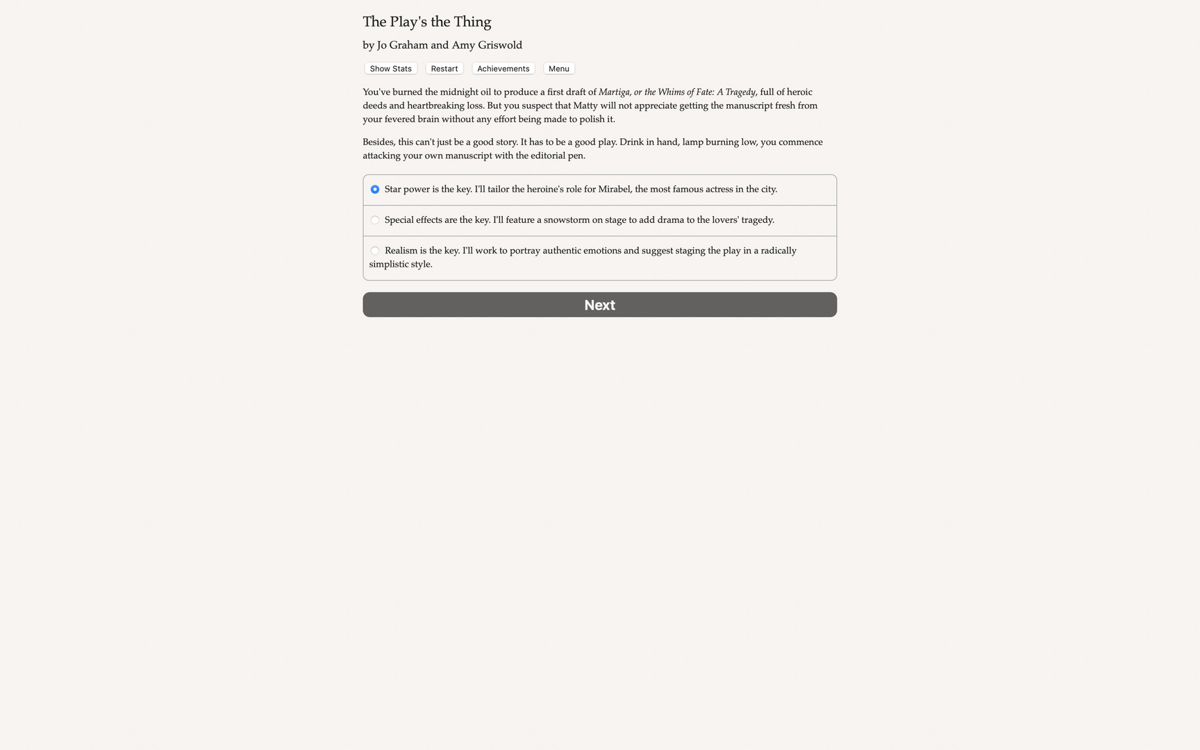 The Play's the Thing screenshot 1