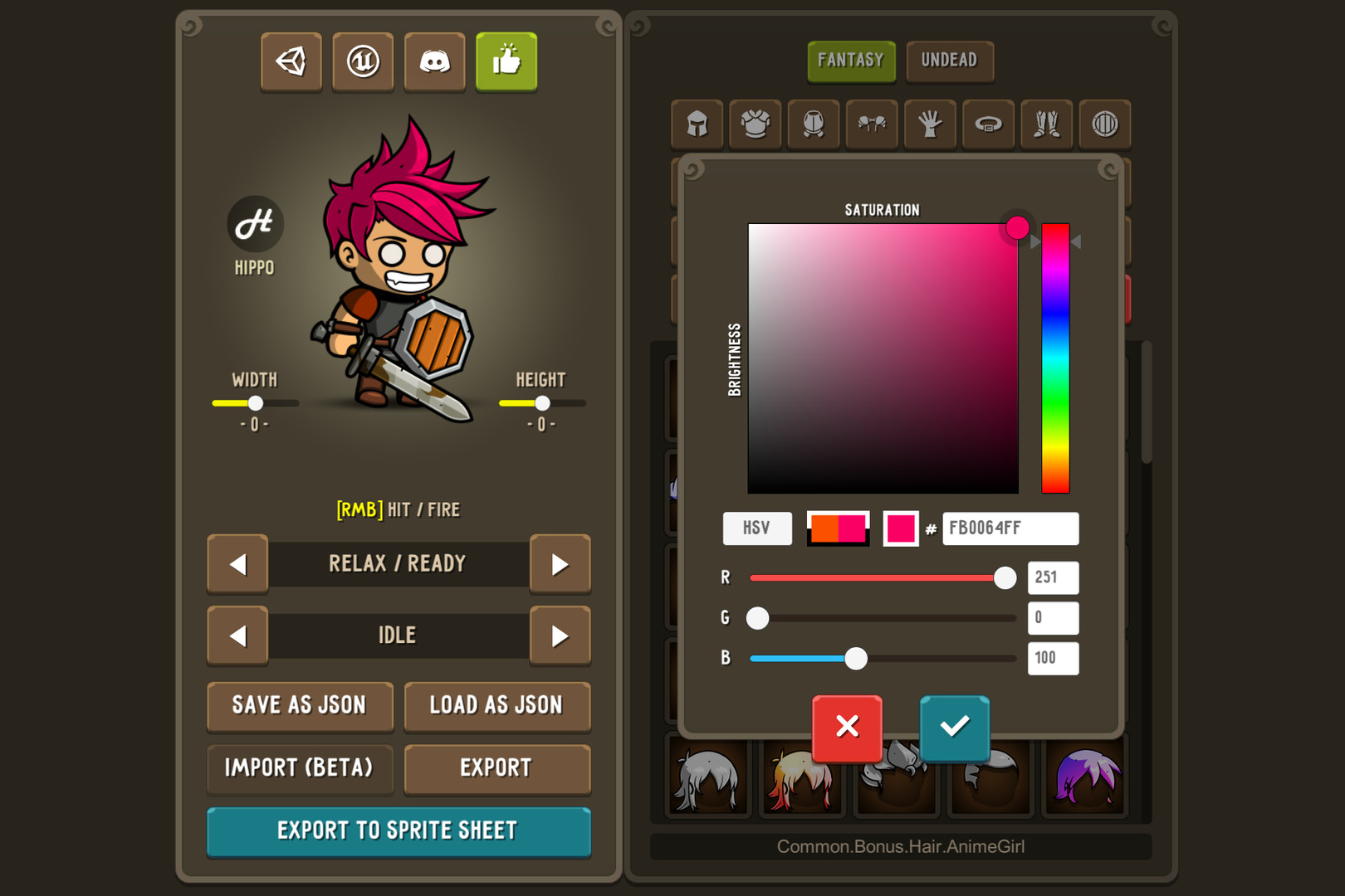 Fantasy Heroes: Character Editor & Sprite Sheet Maker screenshot 3