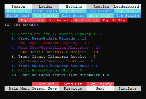 SYDE Rugby League Simulator screenshot 2