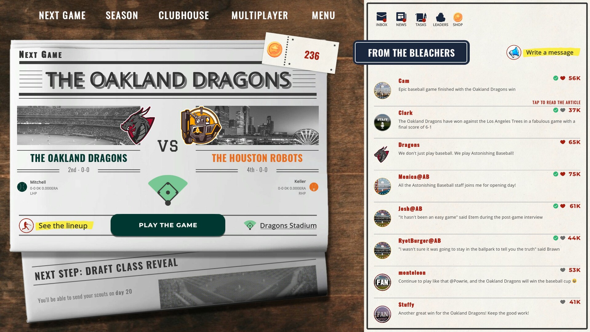 Astonishing Baseball Manager screenshot 1