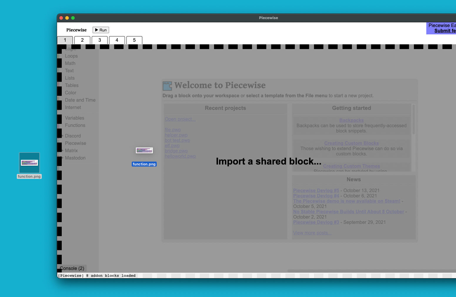 Piecewise: build chat bots with blocks screenshot 3