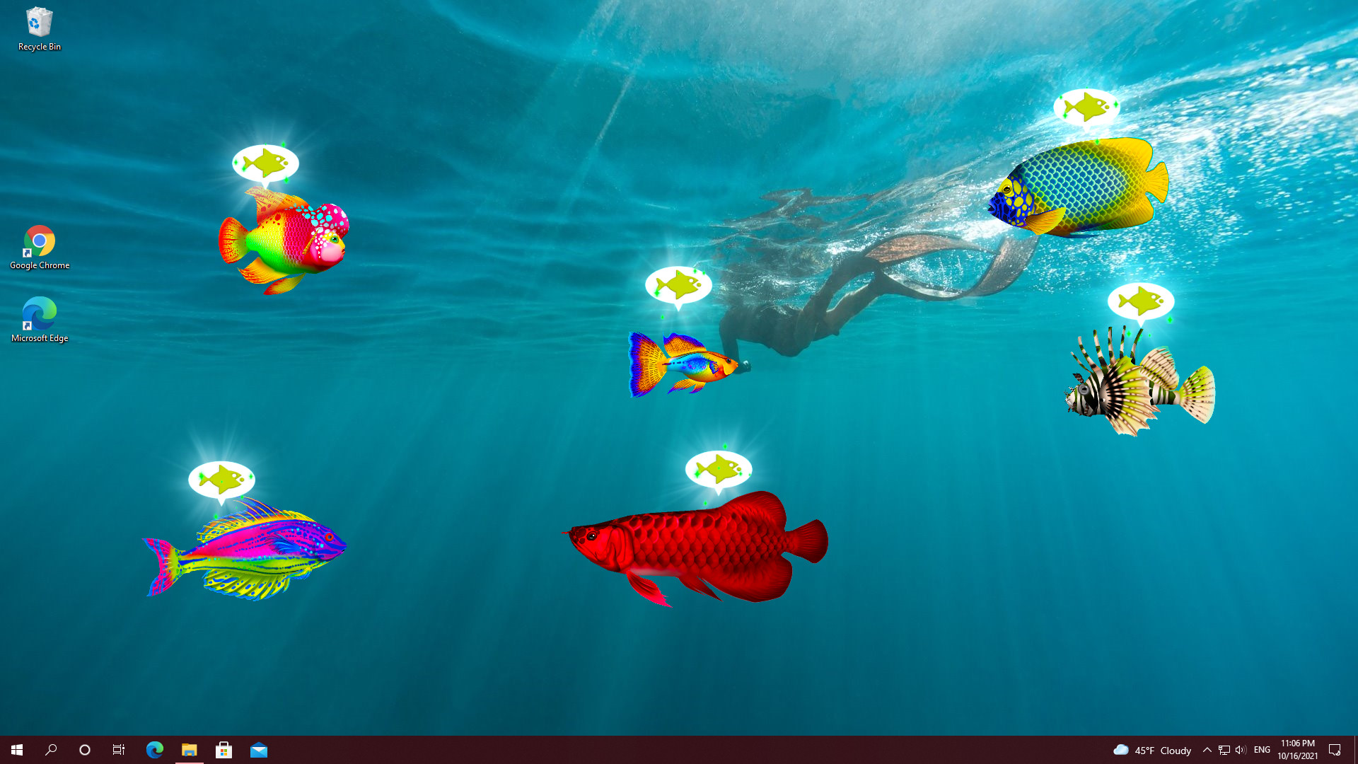 Virtual Aquarium - Overlay Desktop Game screenshot 2
