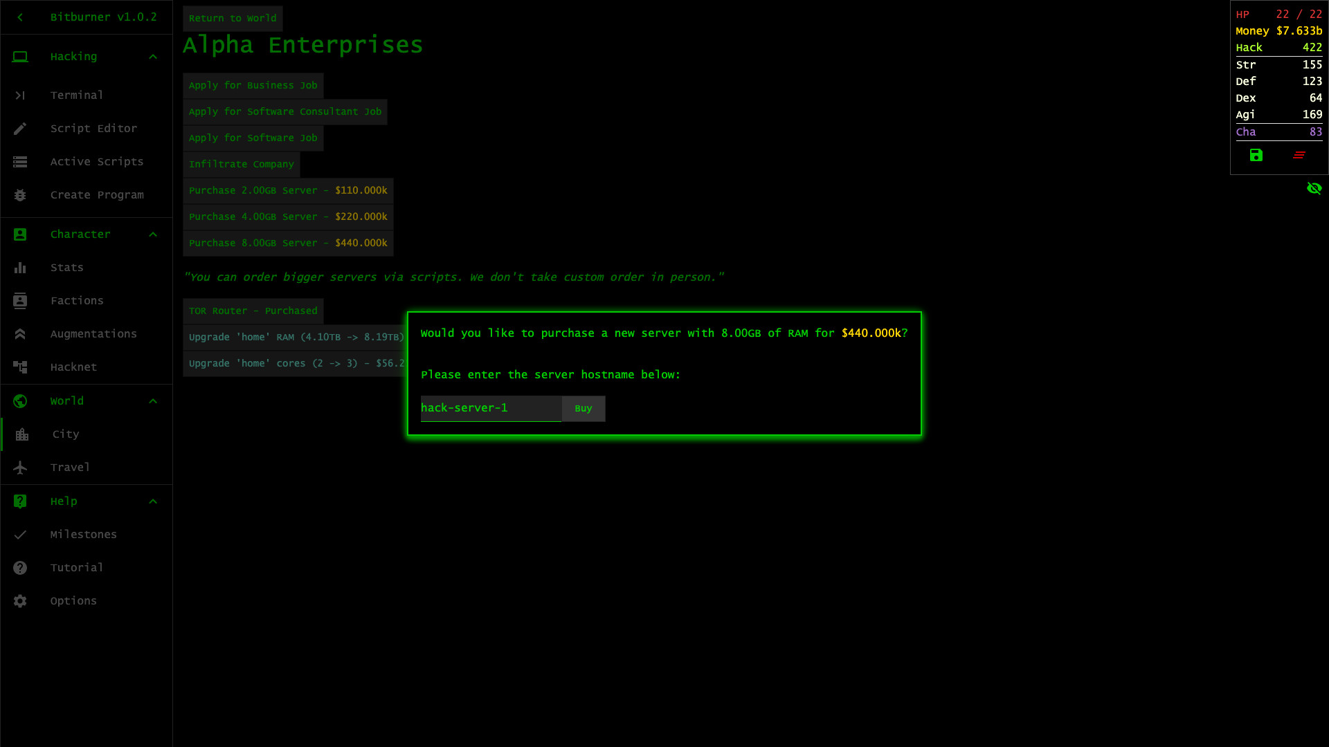 Bitburner screenshot 4
