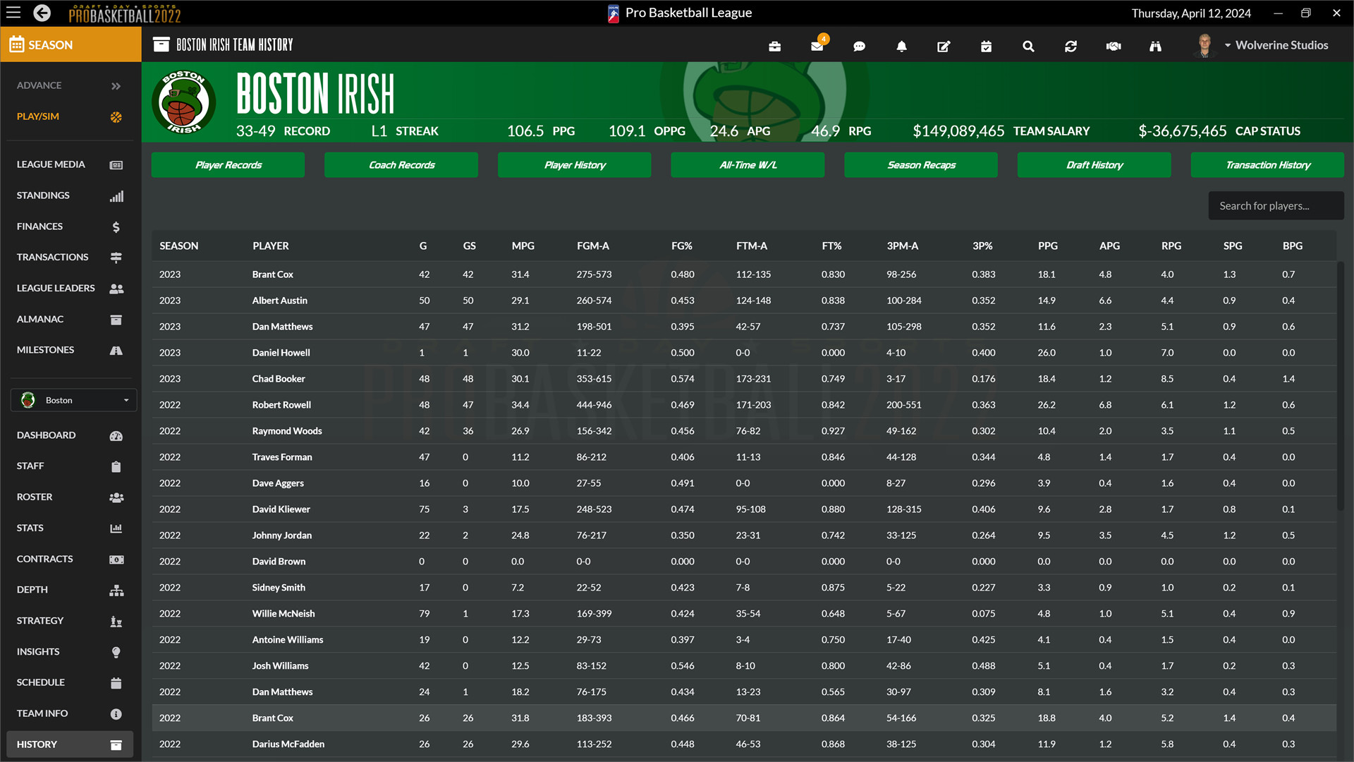 Draft Day Sports: Pro Basketball 2022 screenshot 12