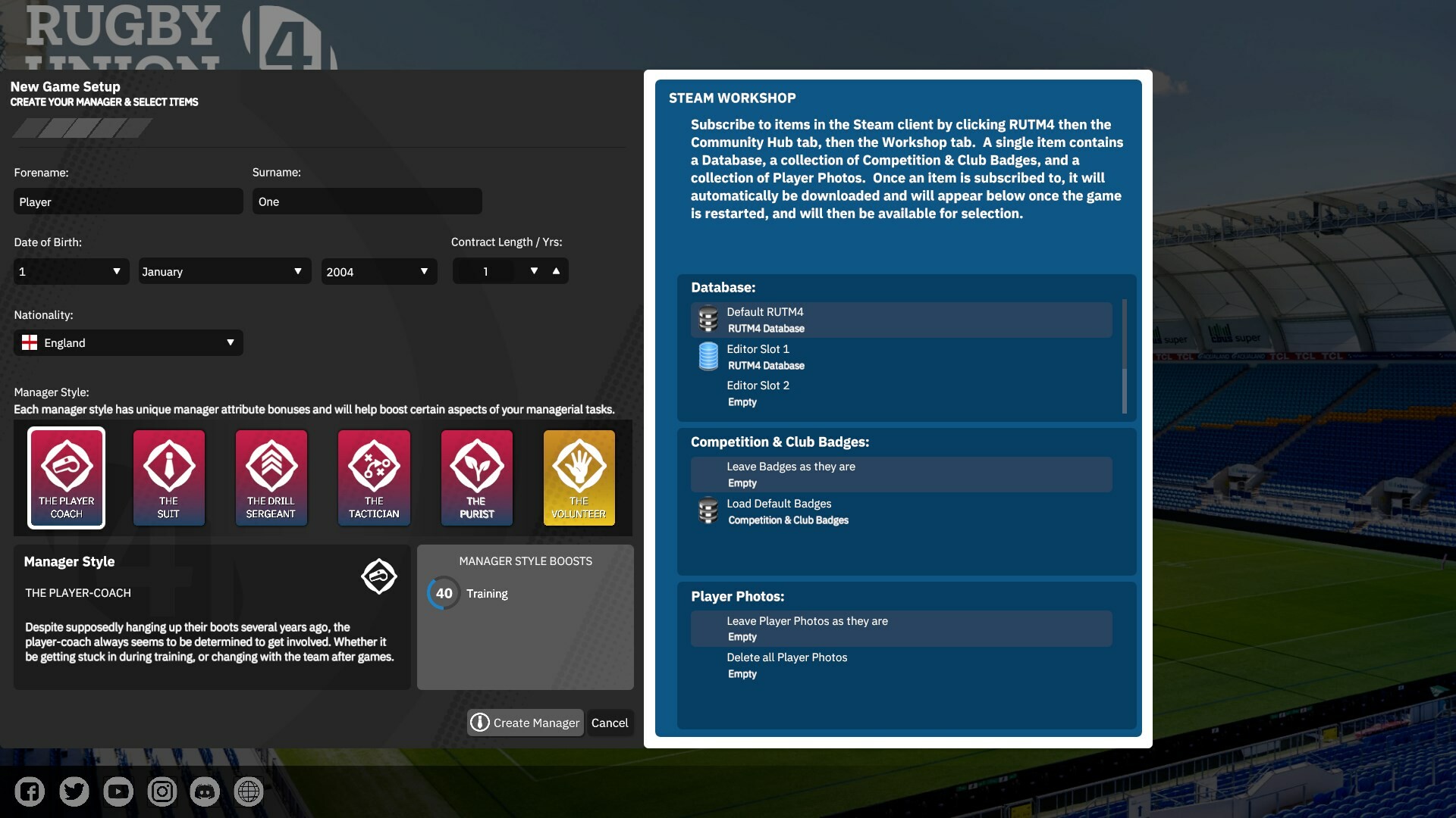 Rugby Union Team Manager 4 screenshot 1