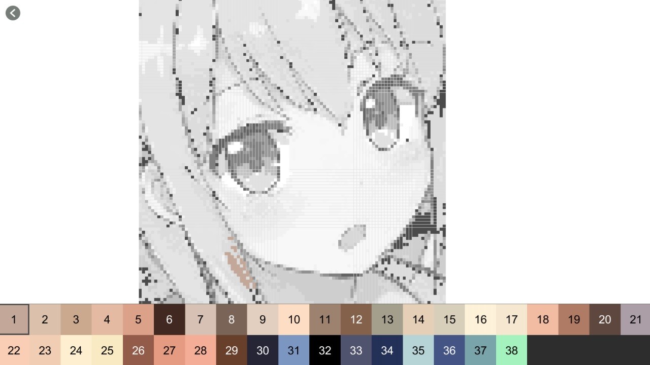 Anime Manga Style Girl - Color By Number Pixel Art Coloring screenshot 7
