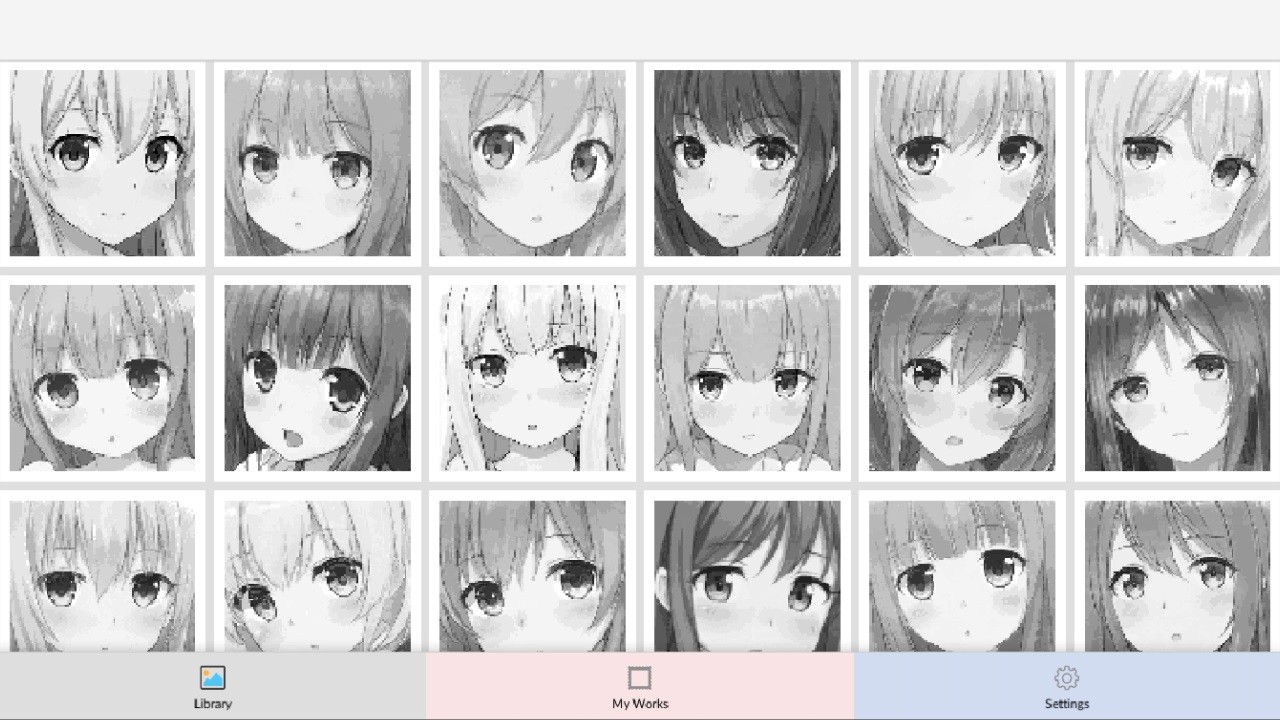 Anime Manga Style Girl - Color By Number Pixel Art Coloring screenshot 2