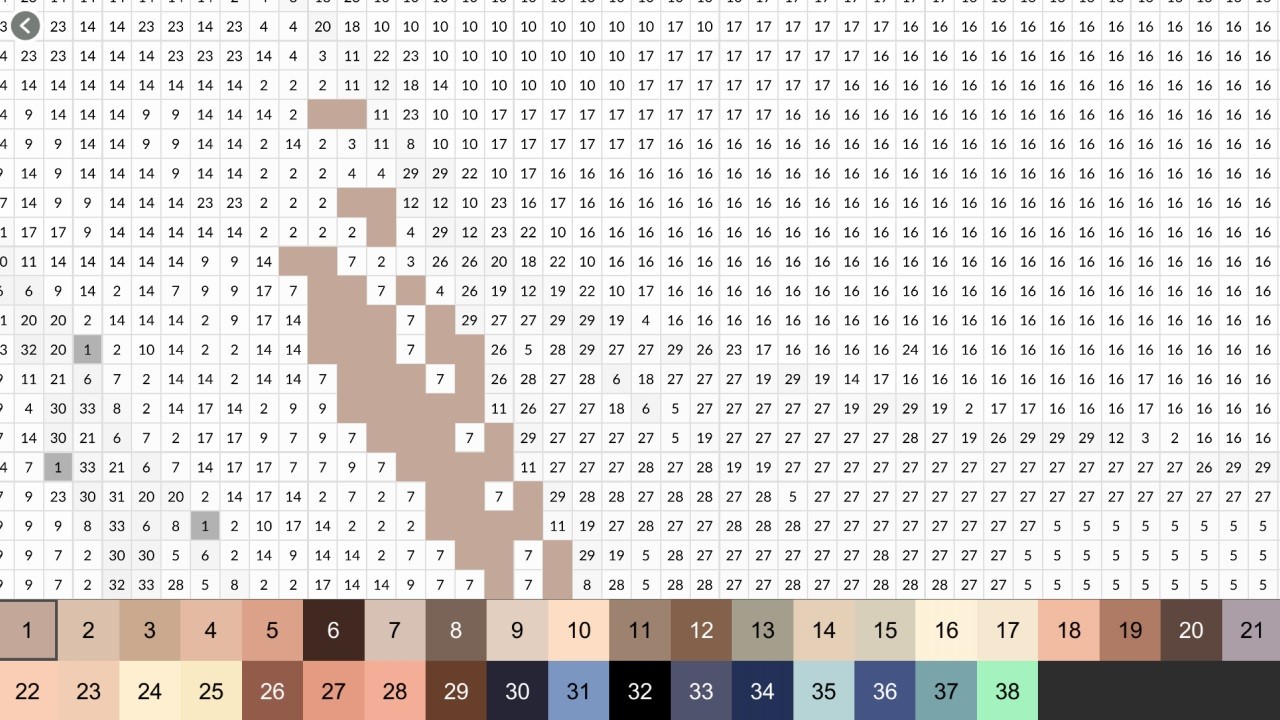 Anime Manga Style Girl - Color By Number Pixel Art Coloring screenshot 6