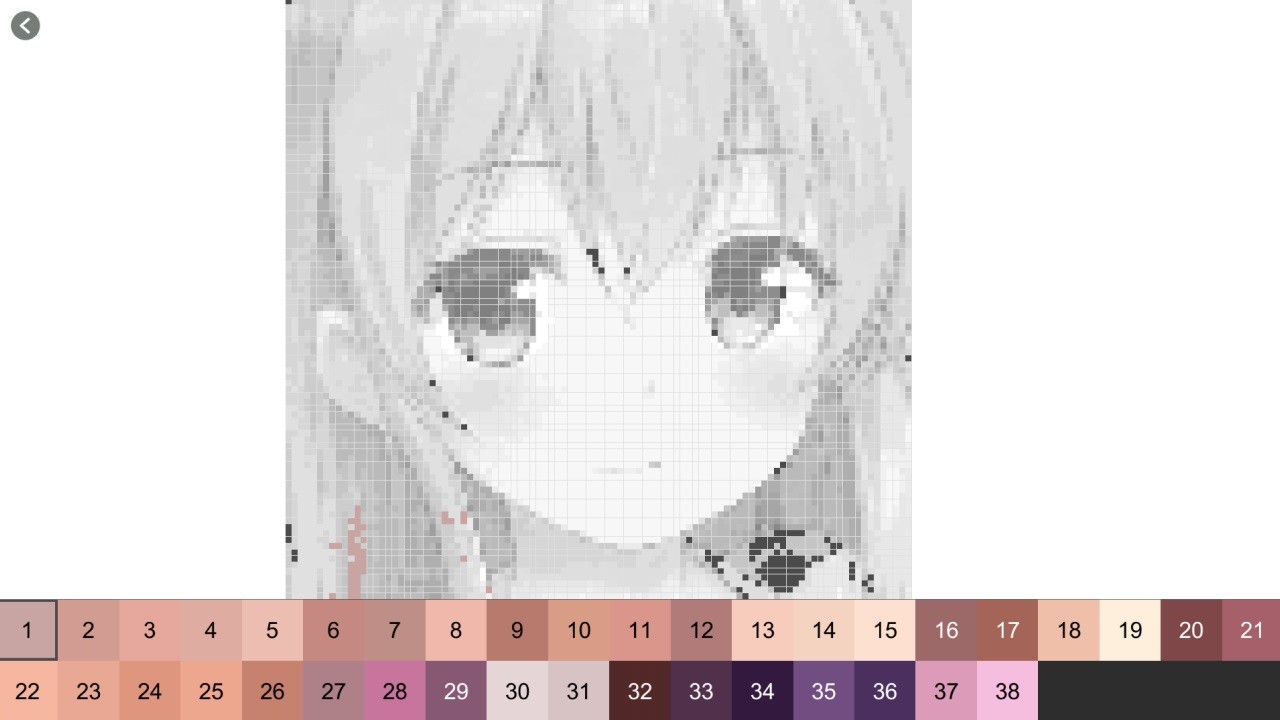 Anime Manga Style Girl - Color By Number Pixel Art Coloring screenshot 11