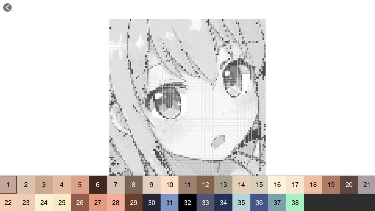Anime Manga Style Girl - Color By Number Pixel Art Coloring screenshot 4