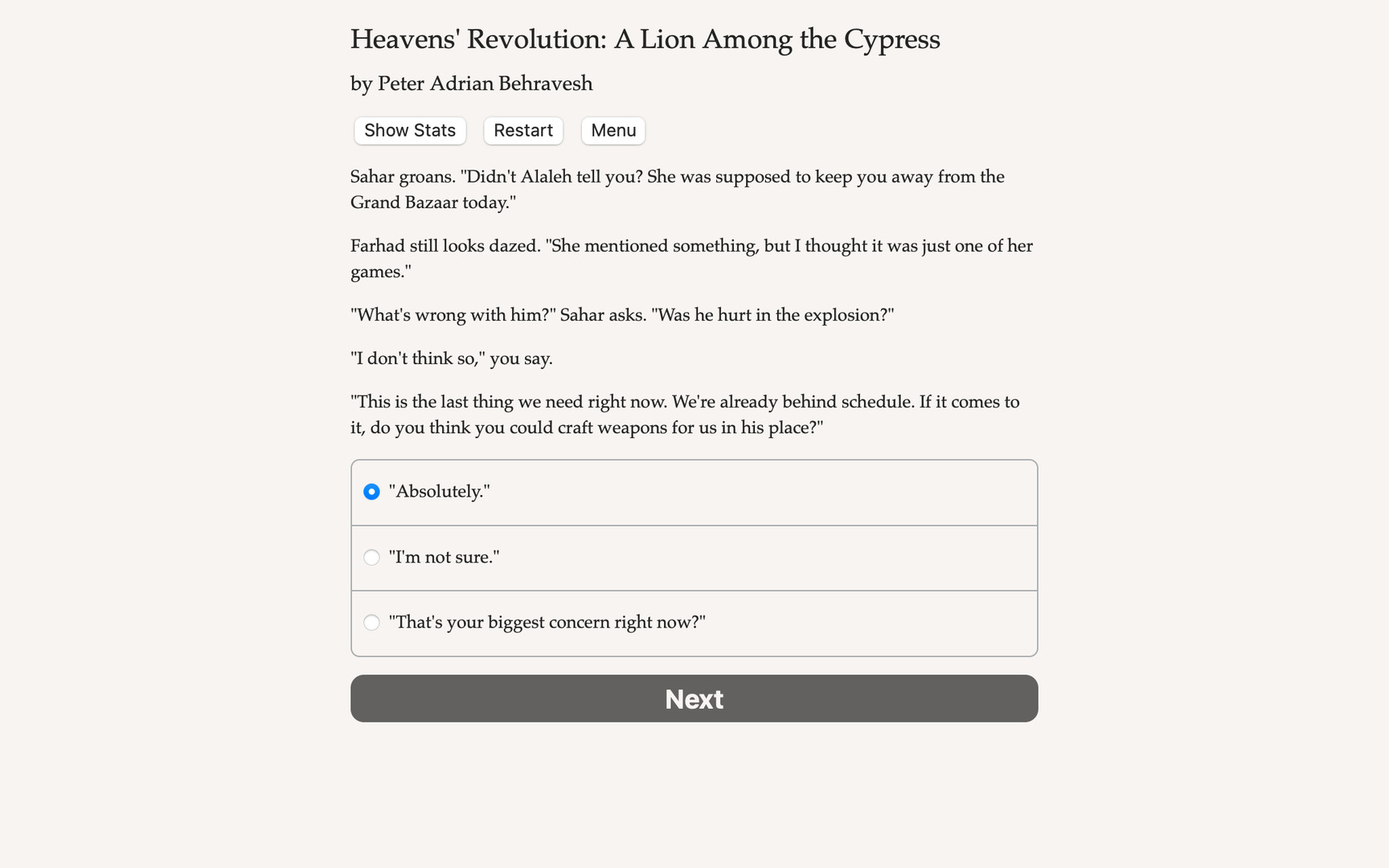 Heavens' Revolution: A Lion Among the Cypress screenshot 3
