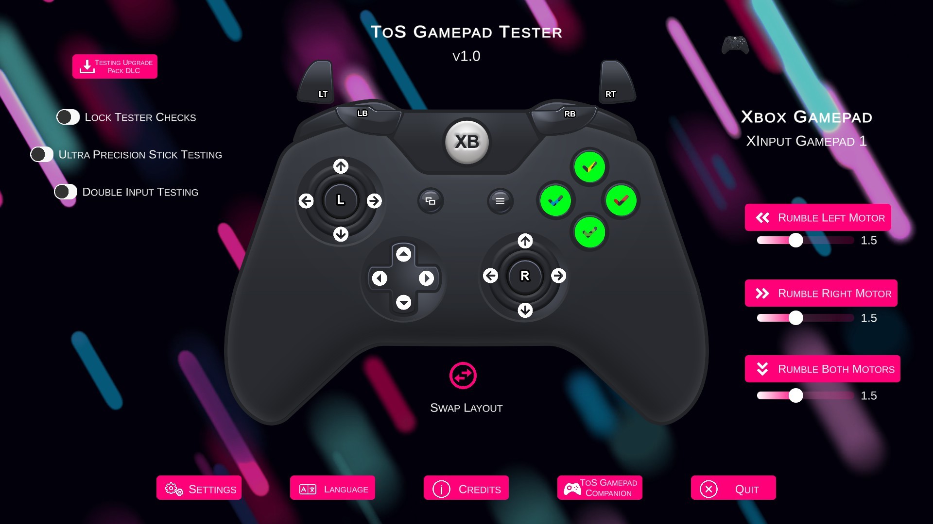 ToS Gamepad Tester screenshot 1