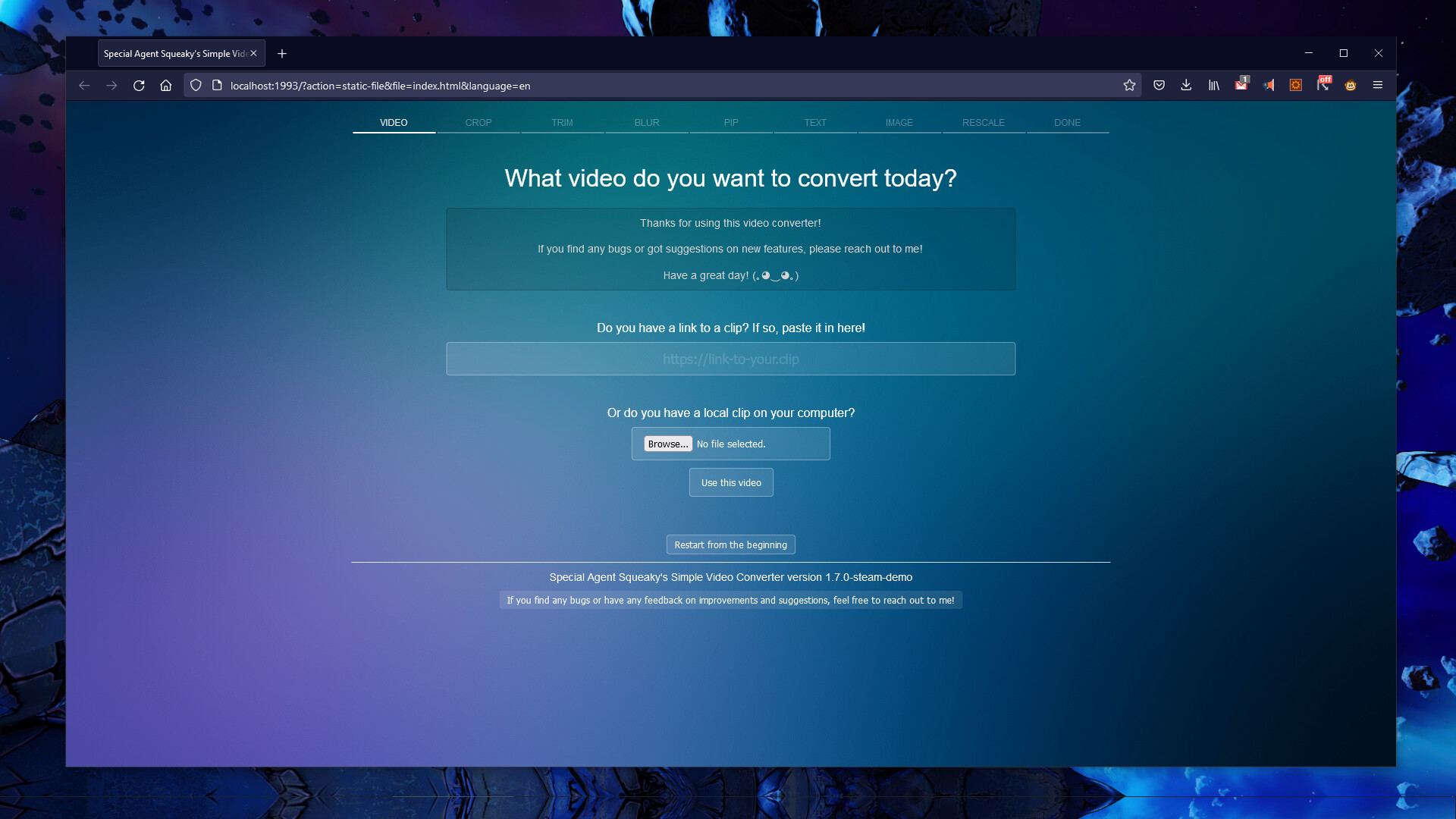 Special Agent Squeaky's Simple Video Converter screenshot 1