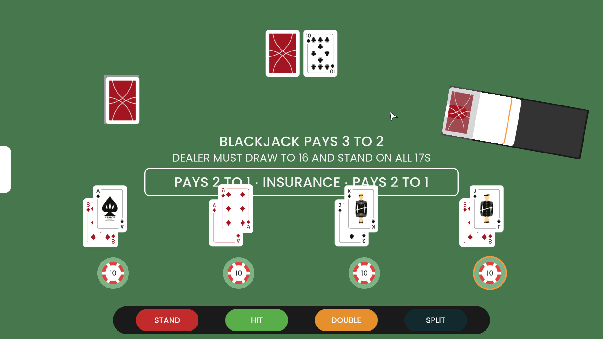 Blackjack at Carrot screenshot 1