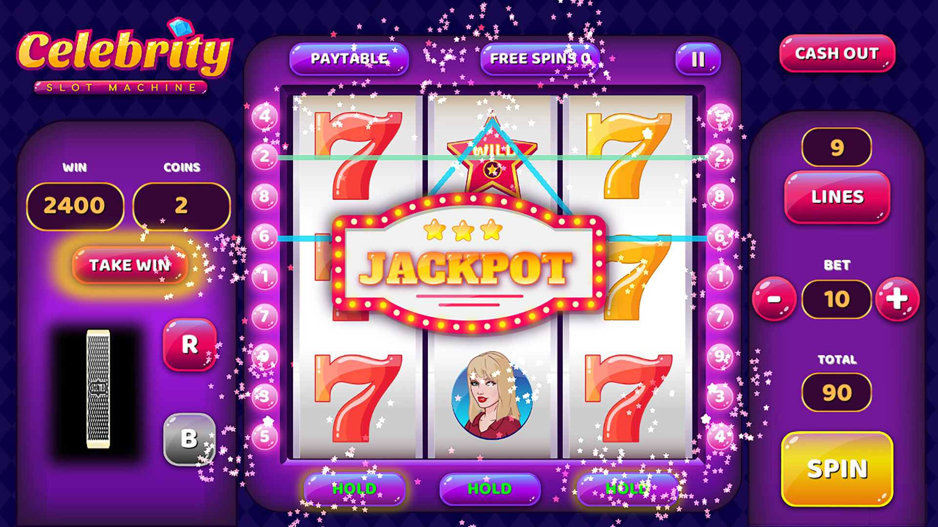 Celebrity Slot Machine screenshot 3