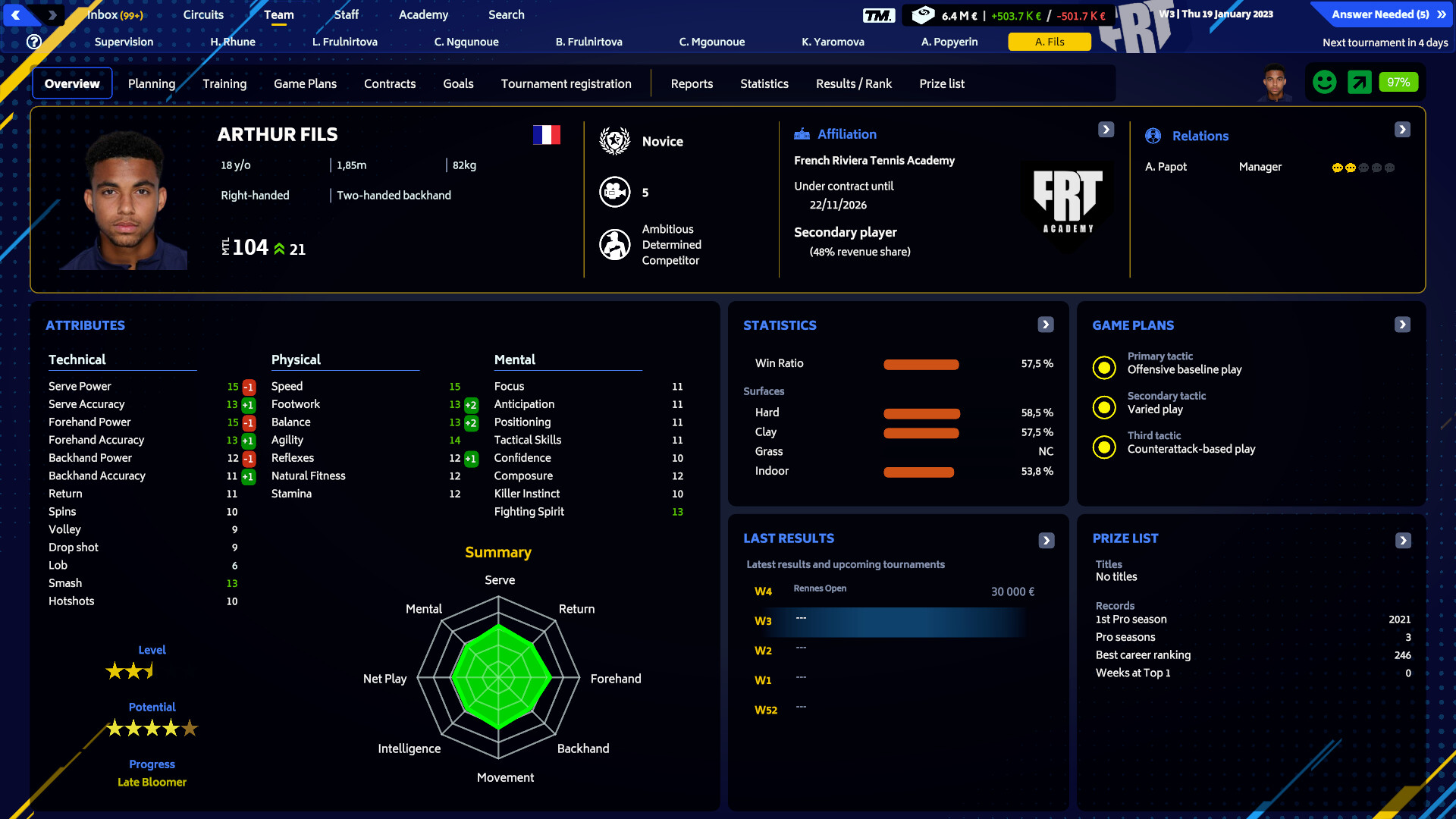 Tennis Manager 2023 screenshot 1