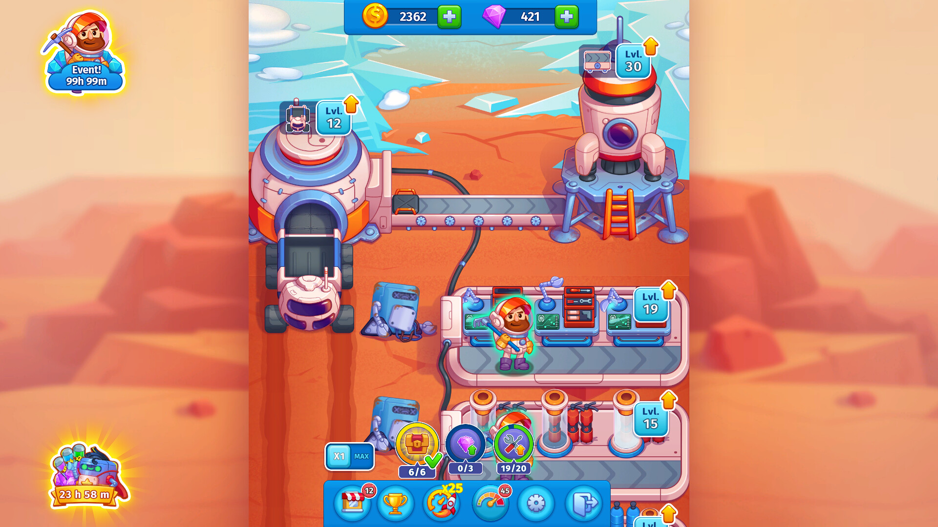 Idle Mars - Colony Simulator and Farming Tycoon screenshot 1