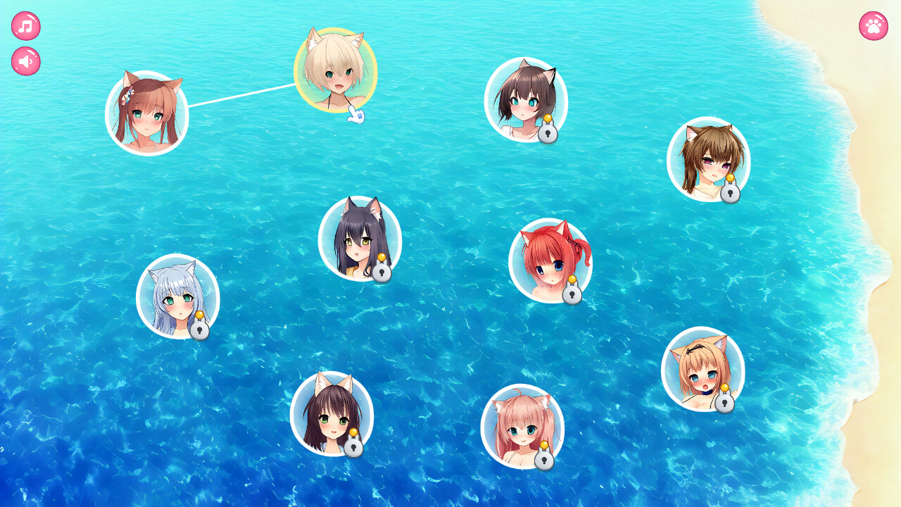 Neko Hentai Girl: Beach Match-3 screenshot 4