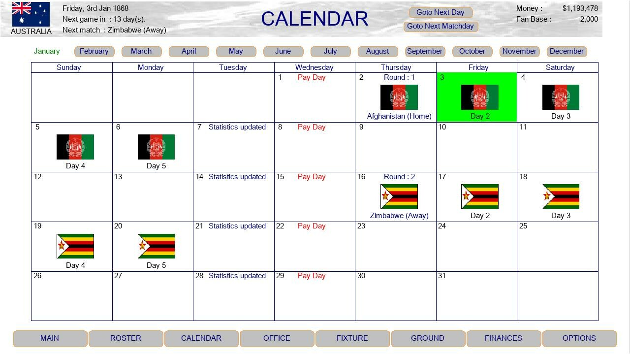 Test Cricket Manager screenshot 3