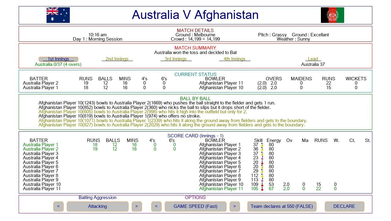 Test Cricket Manager screenshot 2