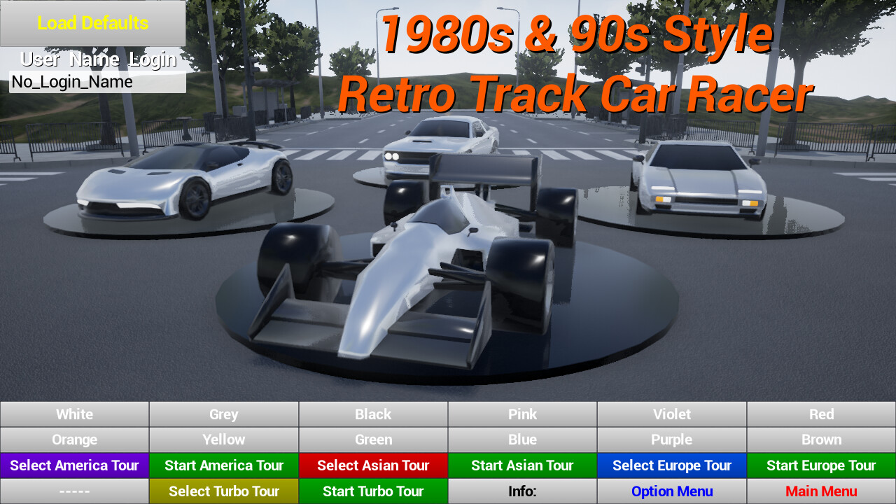 1980s & 90s Style - Retro Track Car Racer screenshot 1