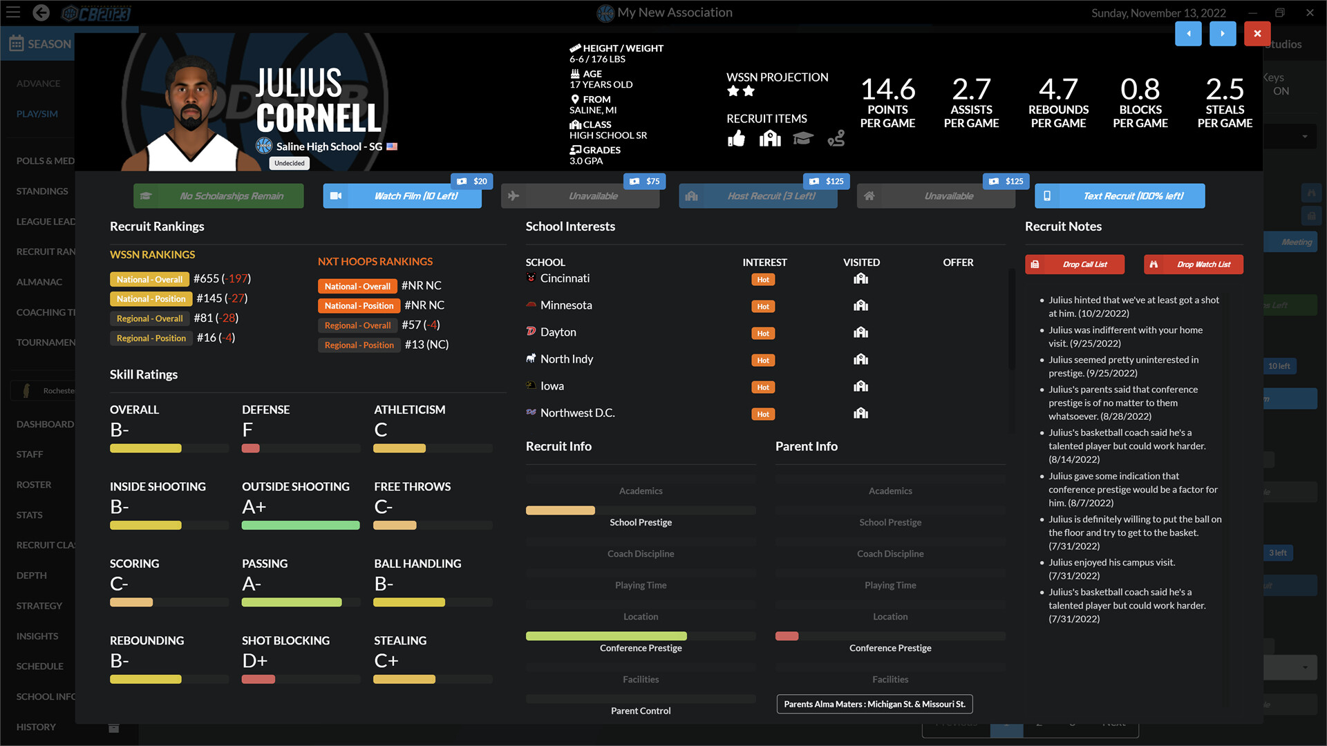 Draft Day Sports: College Basketball 2023 screenshot 2